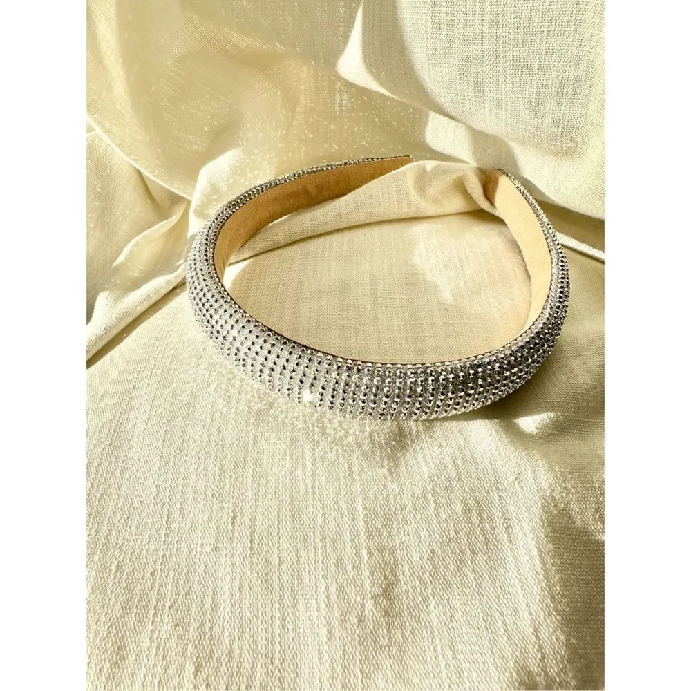 Silver sparkle rhinestone headband Greta for the holidays